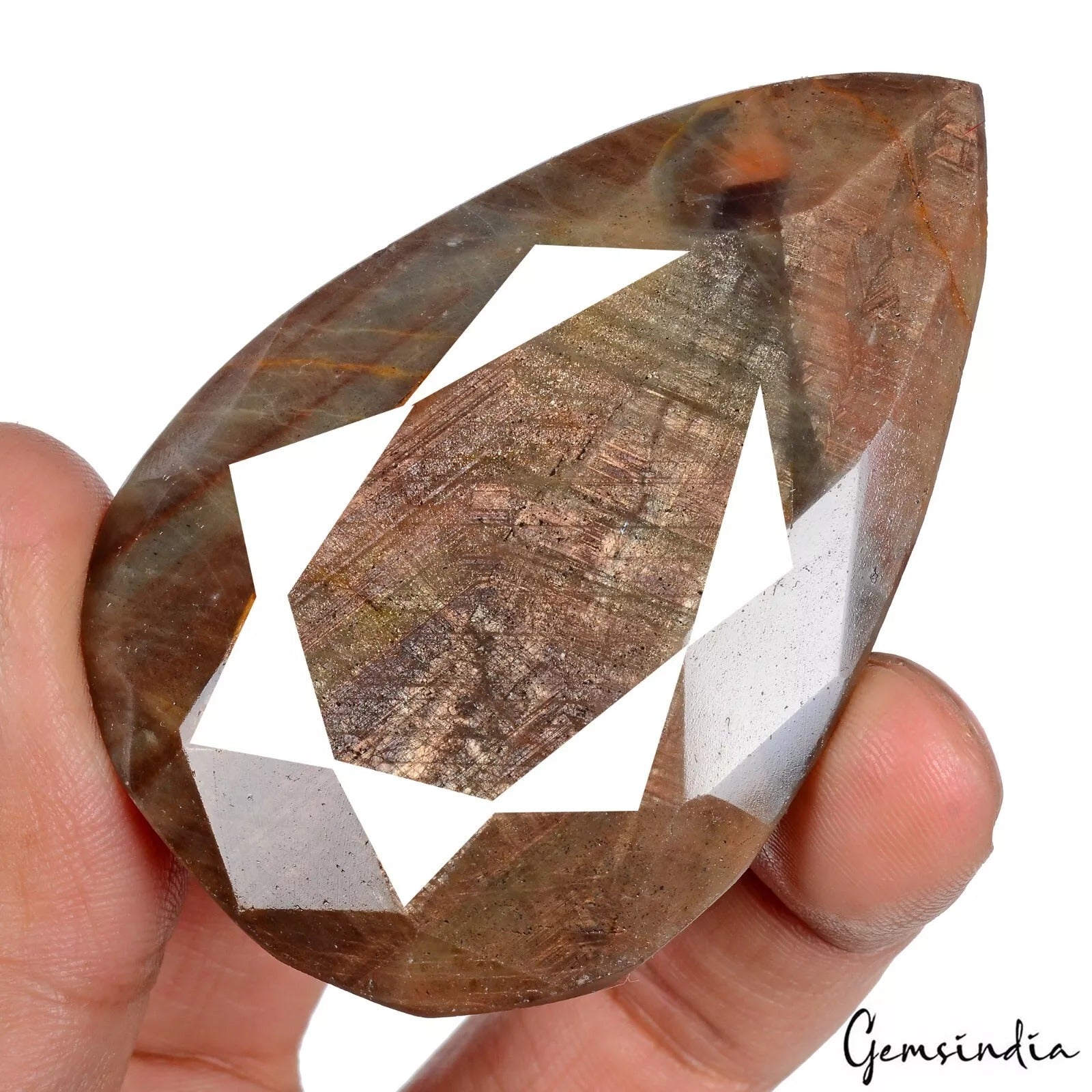 540 Cts Natural Untreated Brown Sapphire with Red Marks Pear Cut Loose Huge Gem