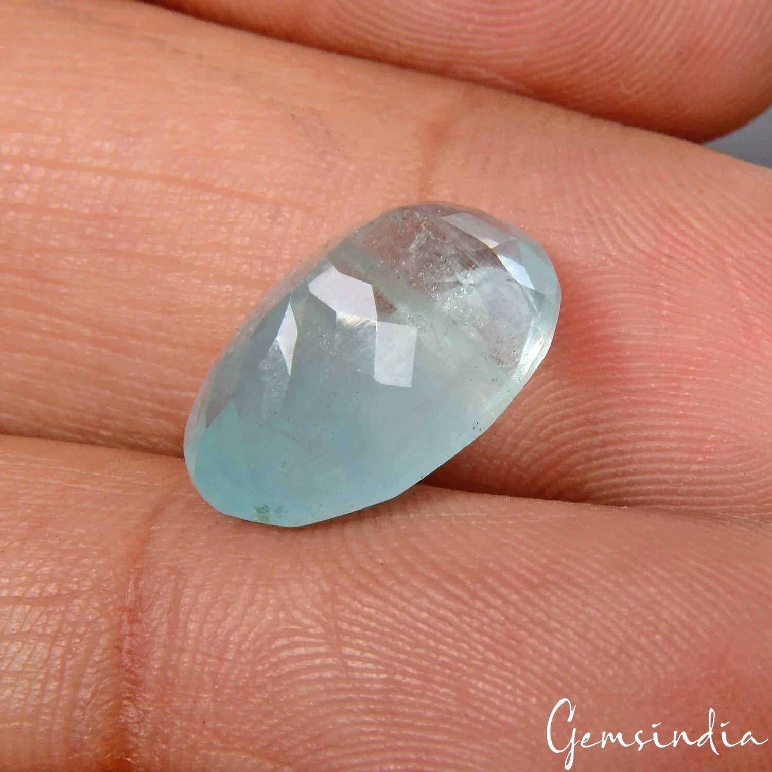 7.10 Cts Natural Ocean Blue Aquamarine Oval Cut Loose Certified Gemstone, Brazil