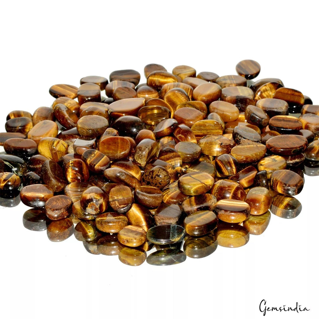 1050Ct/143Pcs Natural Untreated Brown Tiger Eye Oval Cab Loose Gems For Jewelry