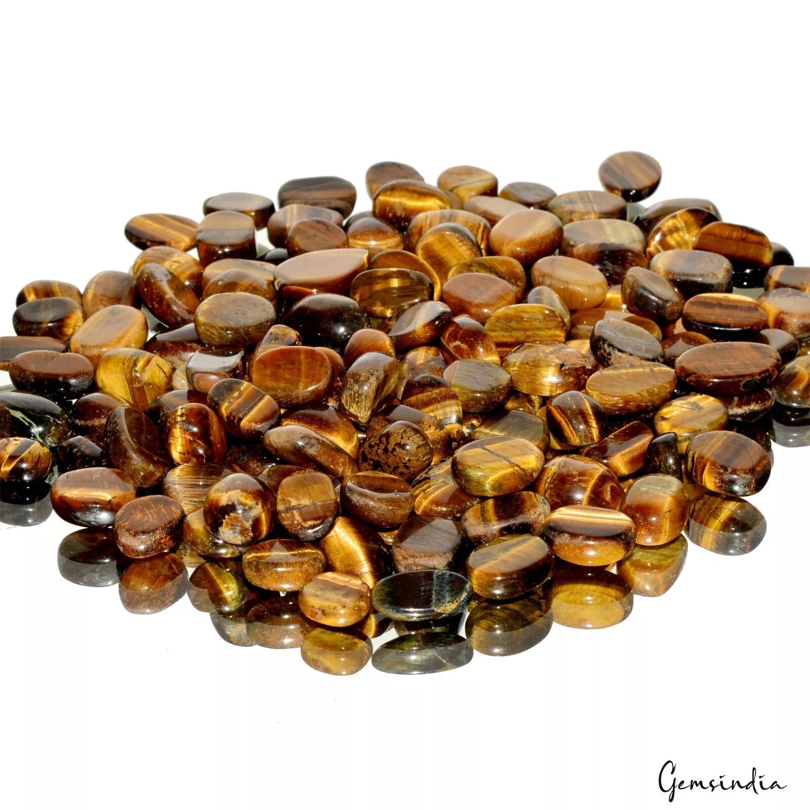 1050Ct/143Pcs Natural Untreated Brown Tiger Eye Oval Cab Loose Gems For Jewelry