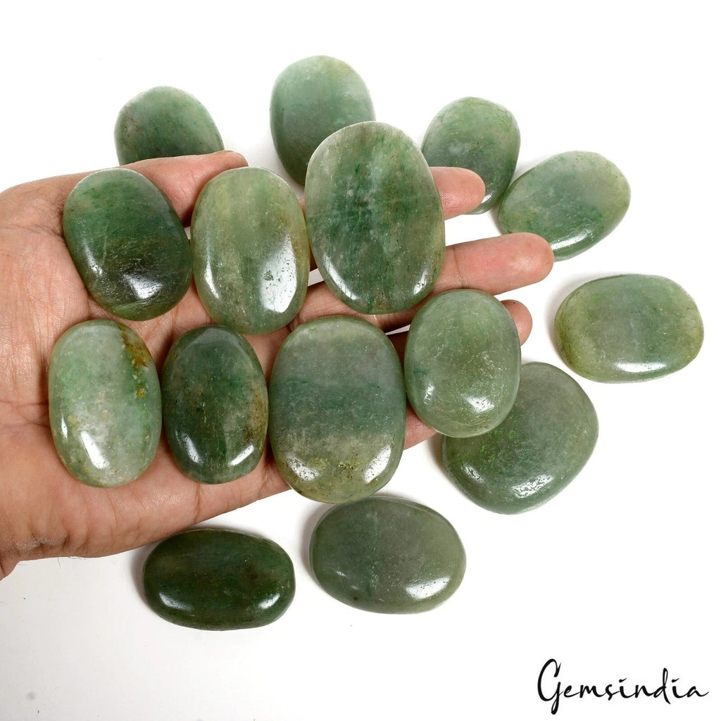 2500 Cts Natural Green Aventurine Oval Cabochon Loose Untreated Gemstones~15 Pcs