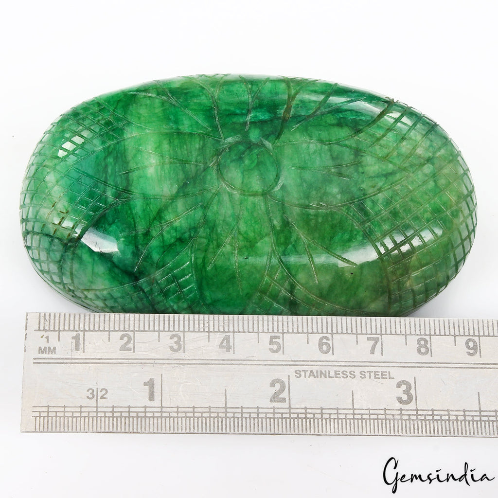 1580 Ct Natural Green Emerald Hand Carved Floral Design Loose Museum Size Gems