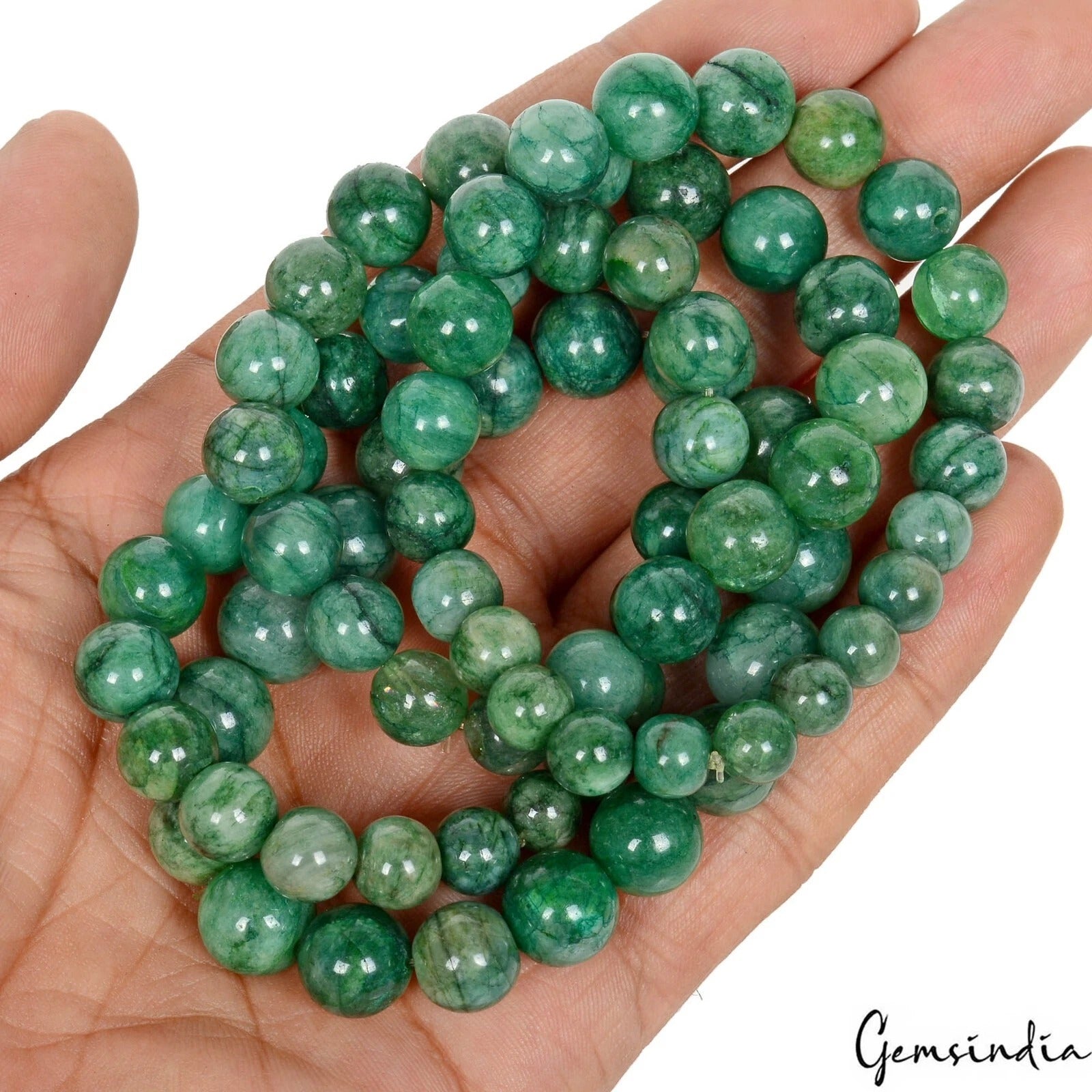Emerald Bracelet, Color Enhanced, Green — 6 inch, 440 Ct
