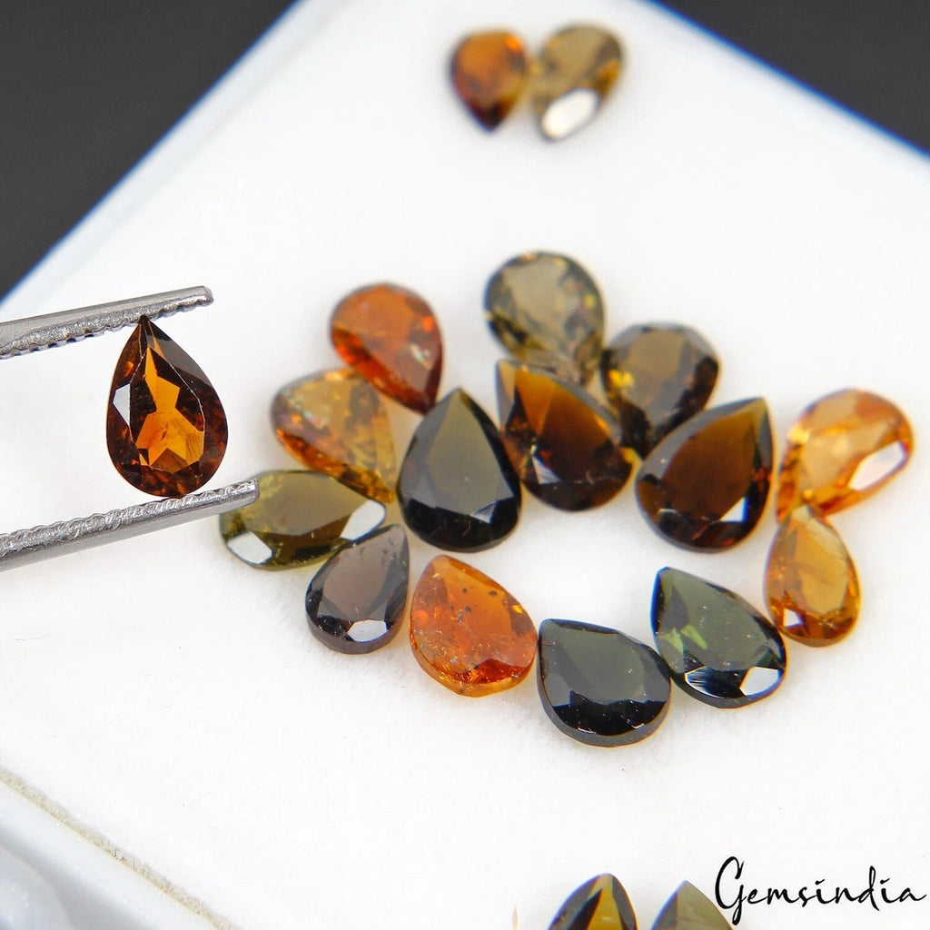 Pear Natural Unheated Multi Color Tourmaline 19 Pcs 5.80 Cts 4-6mm Gemstones Lot