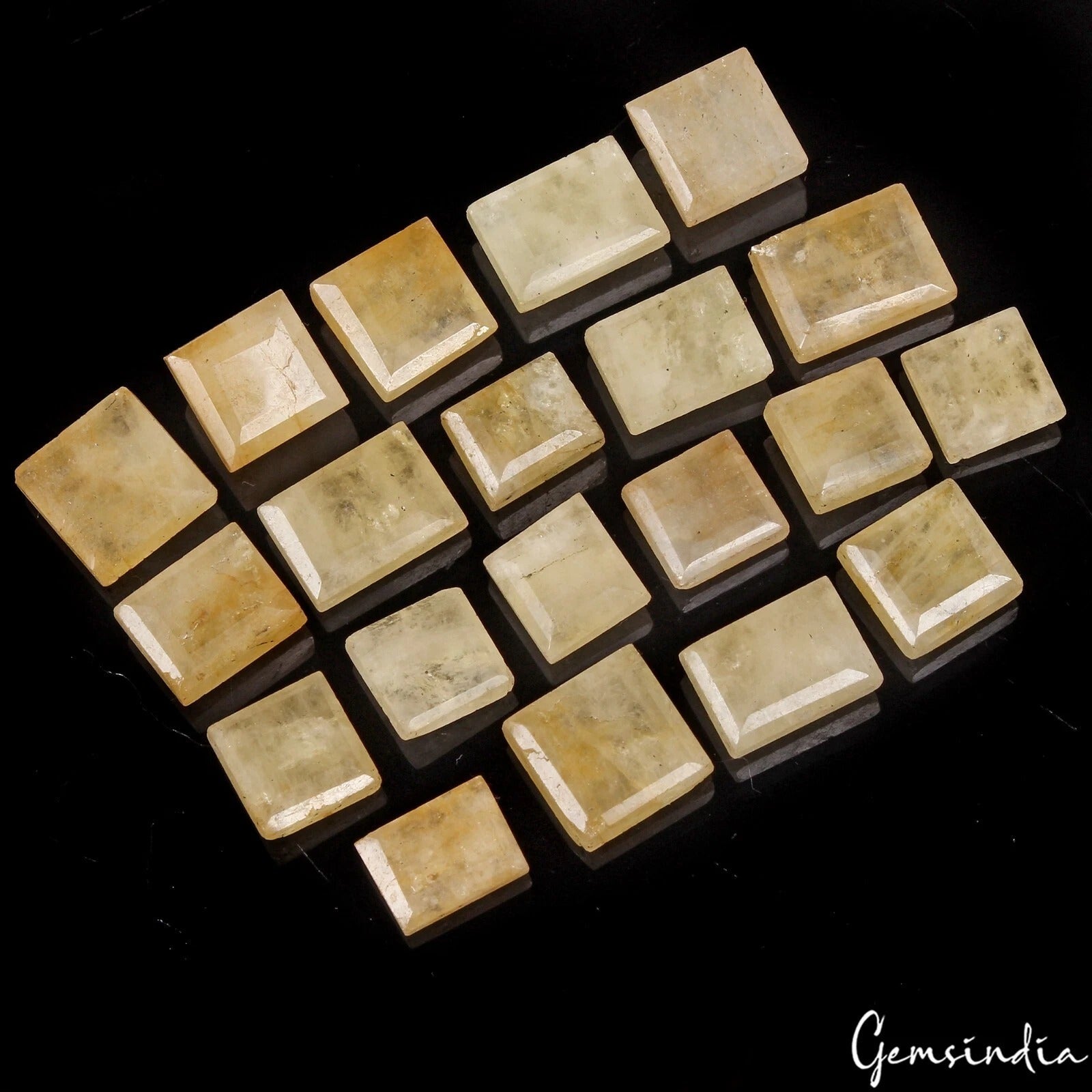 281.60 Ct Natural Untreated Yellow Beryl Baguette Cut Faceted Loose Gem Lot 20Pc
