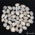 47 Pcs Natural Blue Shine Rainbow Moonstone 17mm-29mm Mix Cabochon Gemstones Lot