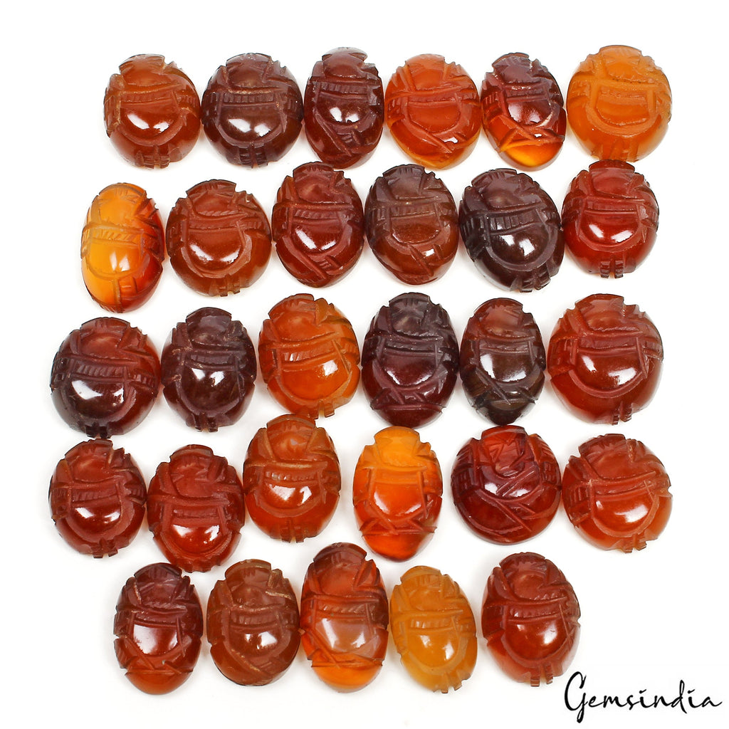 300 Ct/29 Pcs Natural Untreated Onyx Beautiful Lord Ganesha Carving Gemstones