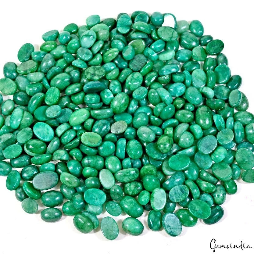 3600 Ct/294 Pcs Natural Emerald Oval Shape Cabochon Wholesale Loose Gemstones