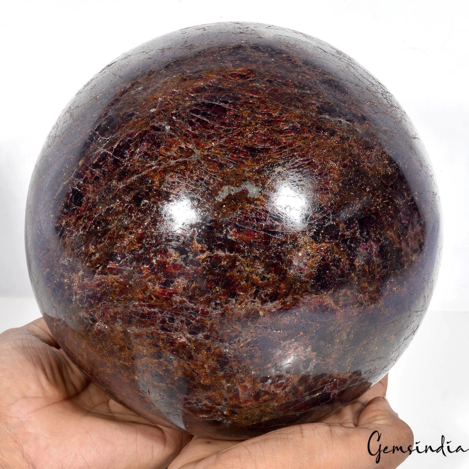 Garnet Sphere, Untreated — 7.6 Inch in diameter, 14.53 Kg (72650 Ct), Madagascar