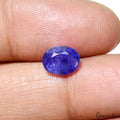 Certified 2.50 Ct Natural Untreated Violet Blue Tanzanite Oval Cut Ring Size Gem