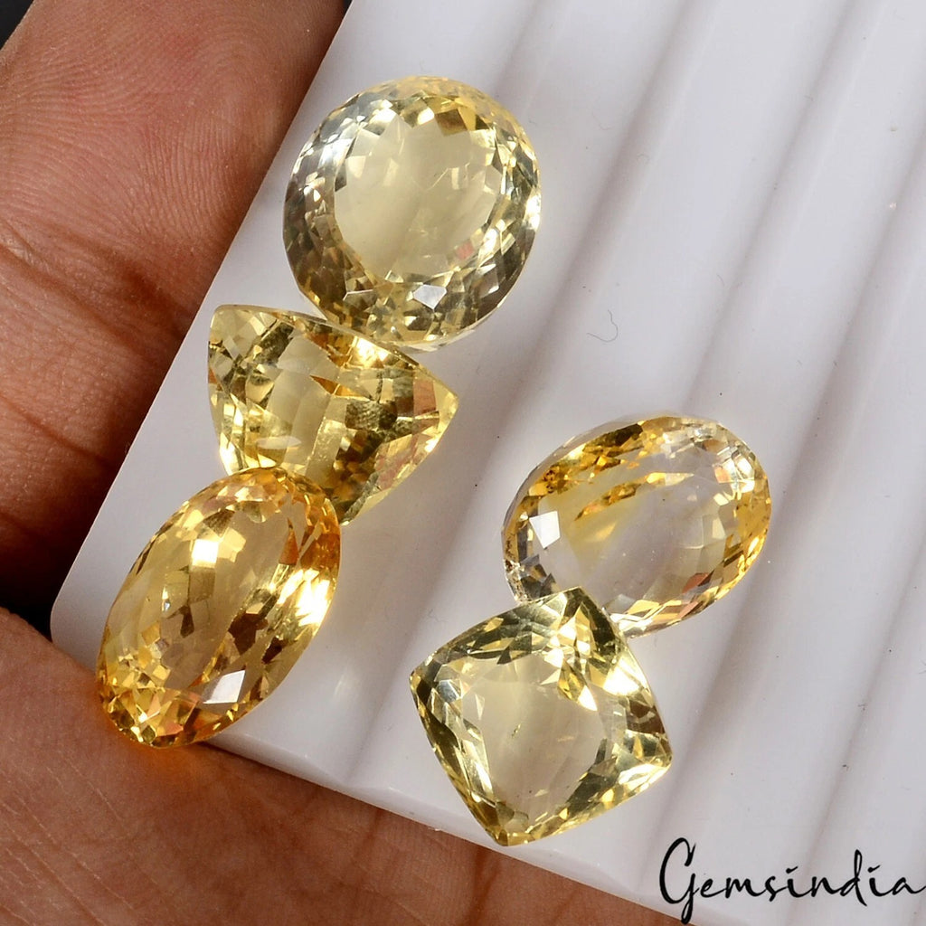 Citrine Loose Gemstone, Untreated, Yellow — 12mm to 18mm, 66.50 Ct, Brazil