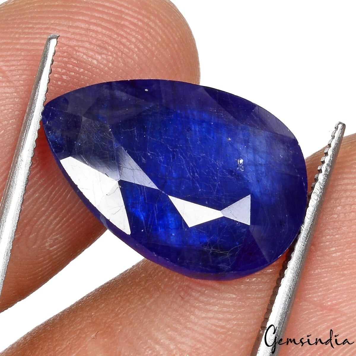 Certified 15 Cts Natural Royal Blue Ceylon Sapphire Pear Cut Loose Precious Gem