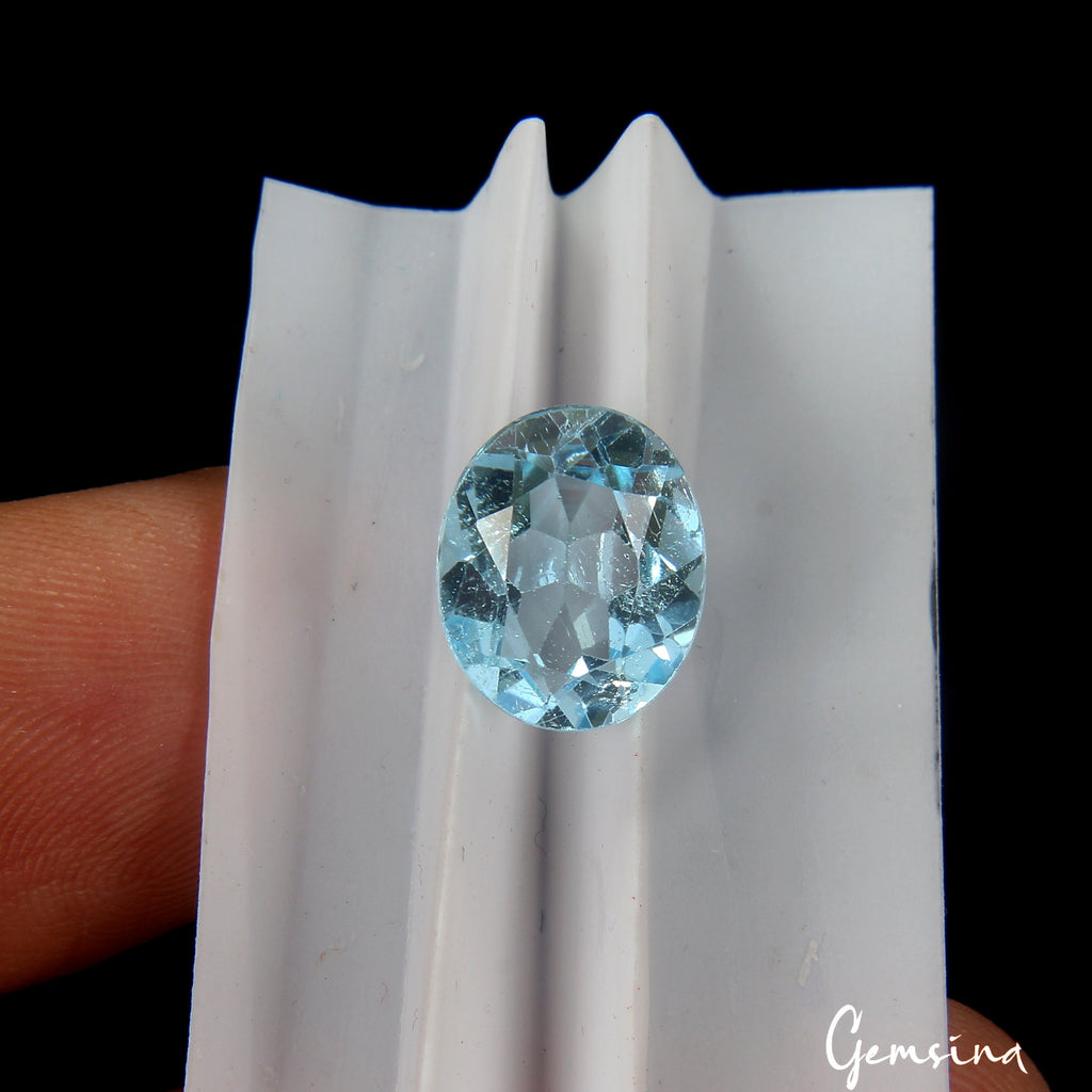 5.00 Ct Sky Blue Topaz Oval Genuine Natural Loose Certified Gemstone~ 11x9x5mm