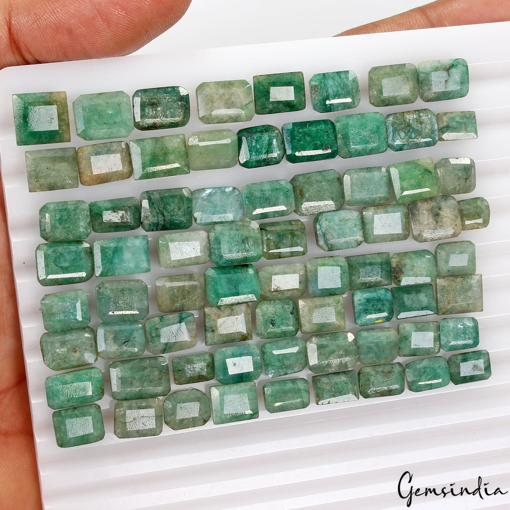 200 Cts Natural Green Emerald Octagon Cut Loose 8-12mm Jewelry Gemstones~ 71 Pcs