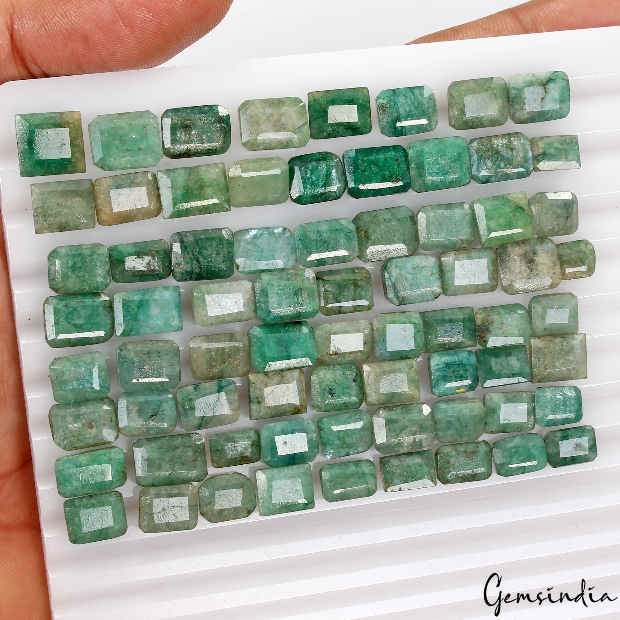 200 Cts Natural Green Emerald Octagon Cut Loose 8-12mm Jewelry Gemstones~ 71 Pcs