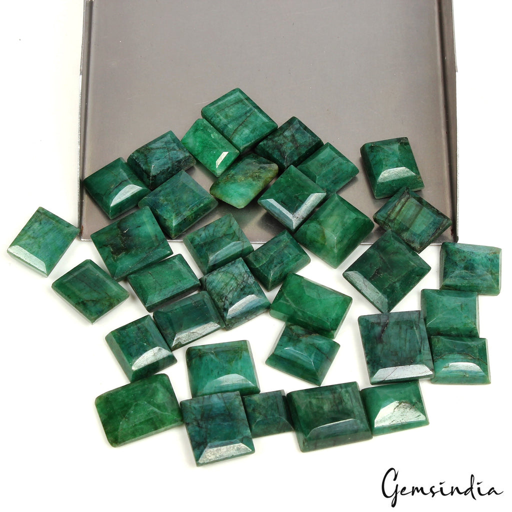 370Ct/34 Pcs Natural Brazilian Green Emerald Mixed Size Baguette Cut Loose Gems