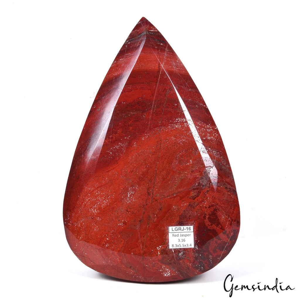 Museum Size 3.1 Kg Natural Untreated Red Jasper Pear Faceted Cut Loose Huge Gem
