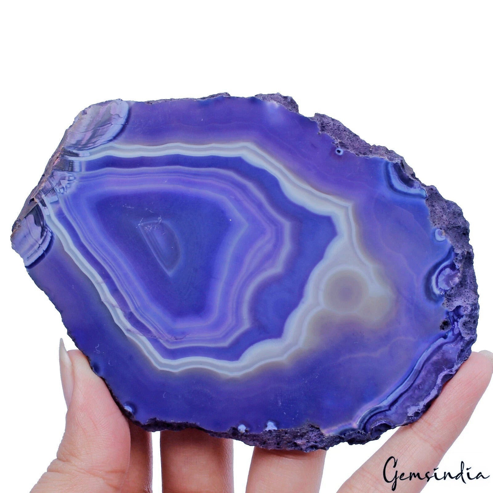 400 Cts Natural Bi Color Onyx Agate Slice Druzy Freeform Cabochon Geode Gemstone