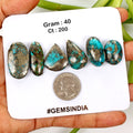 6 Pcs Natural Copper Turquoise Hand Cut Untreated AAA Quality Gemstones~ 40 Gm