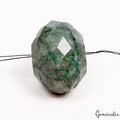 123 Cts Natural Brazilian Green Emerald Round Faceted Cut 28mm Drilled Bead Gem