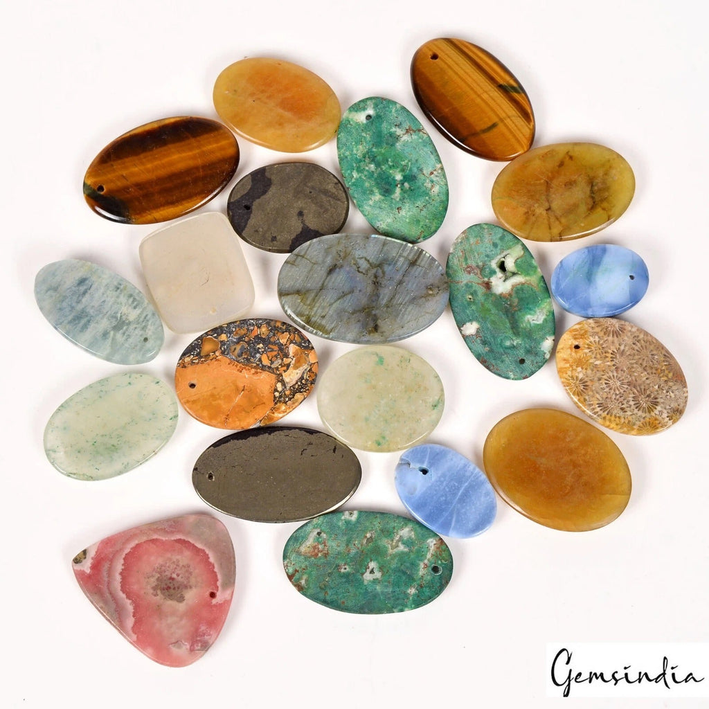 All Kind Semi Precious Drilled Gemstones 1170 Ct Wholesale Lot Mix Cabochon 20Pc