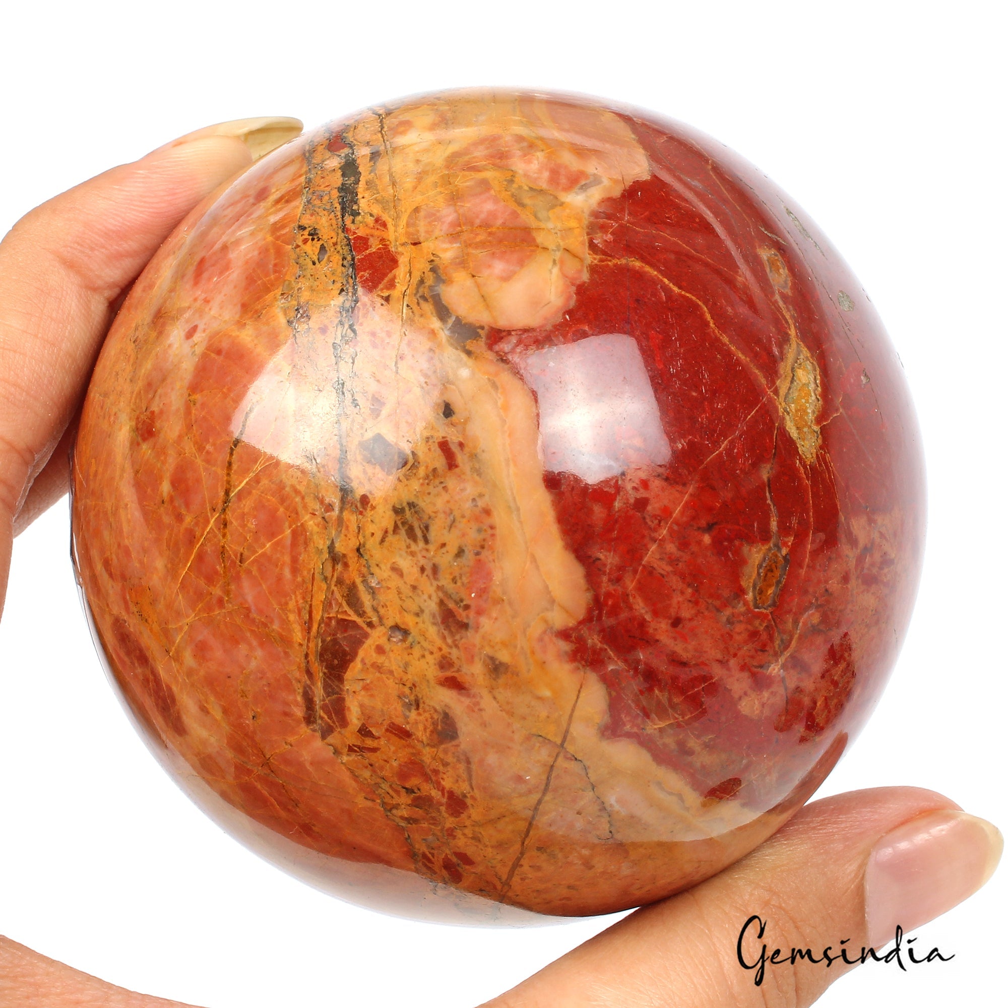 3780 Ct Natural Red Jasper Healing Crystal Mineral Sphere Gems With Stand 3.25"