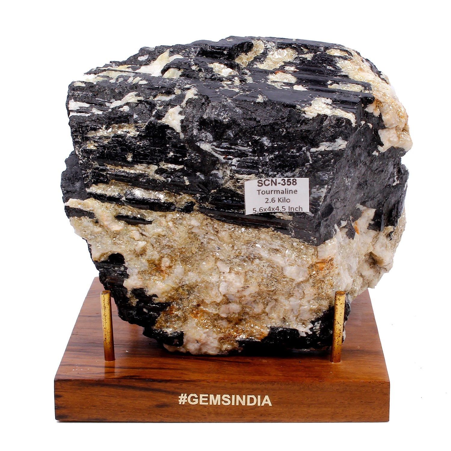 High Quality 2.6 Kilo Natural Black Tourmaline Big Size Gemstone Rough Specimen