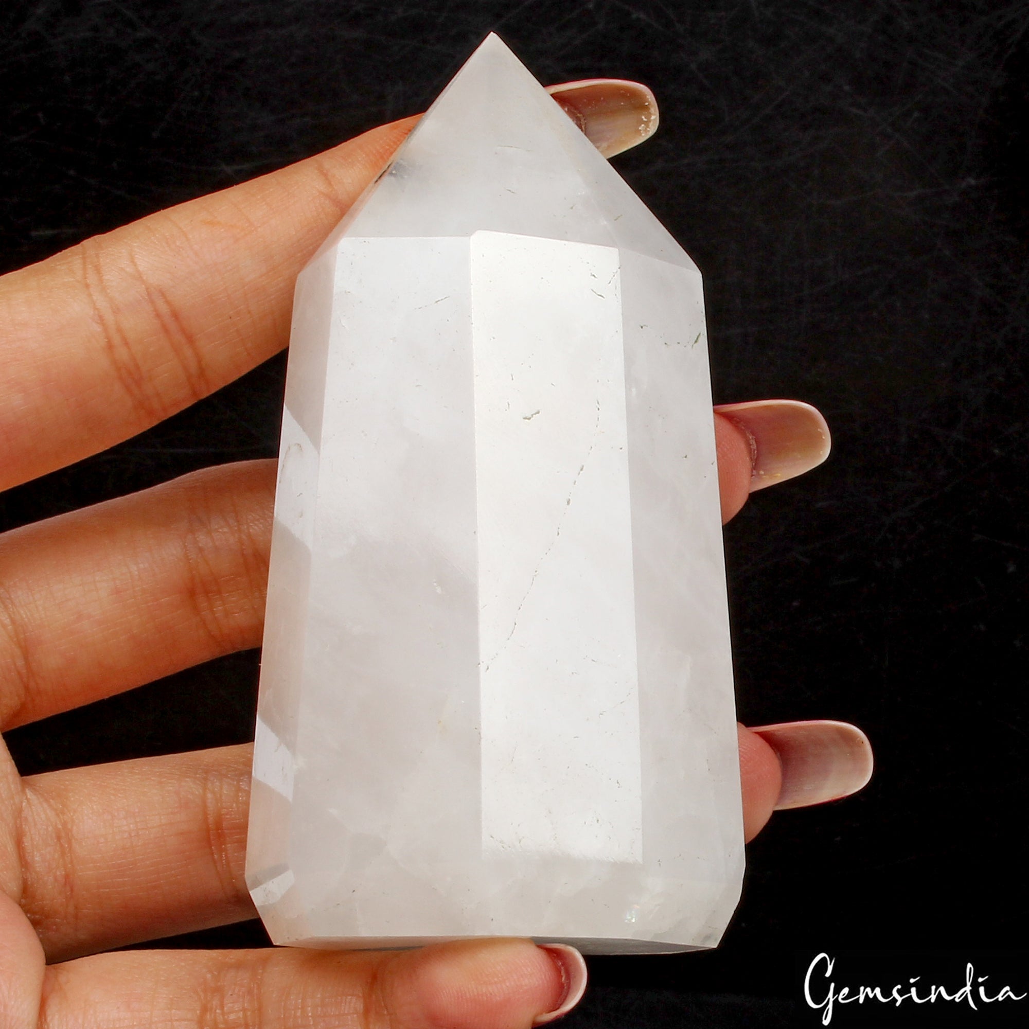 3.3" Natural White Quartz Tower Crystal Point Obelisk Healing Gemstone ~1020 Cts
