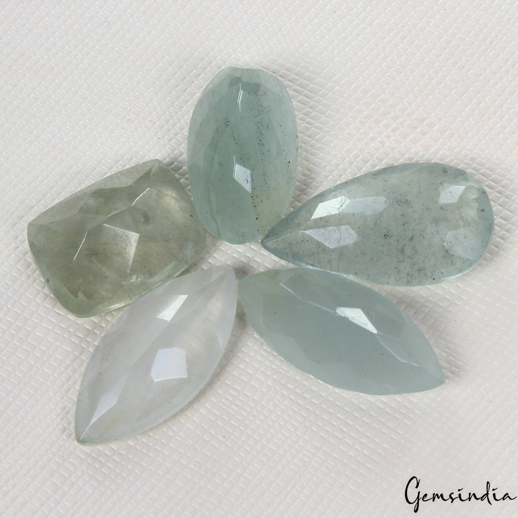 56.50 Ct Natural Aquamarine Mixed Cut 17-23mm Lot~ 5 Pcs Faceted Loose Gemstones