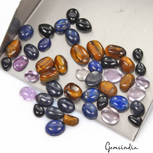 Amethyst Lot, Loose Gemstone, Color Enhanced, Multi-Color — 46 Pieces, 8mm to 13mm, 135.00 Ct, Madagascar