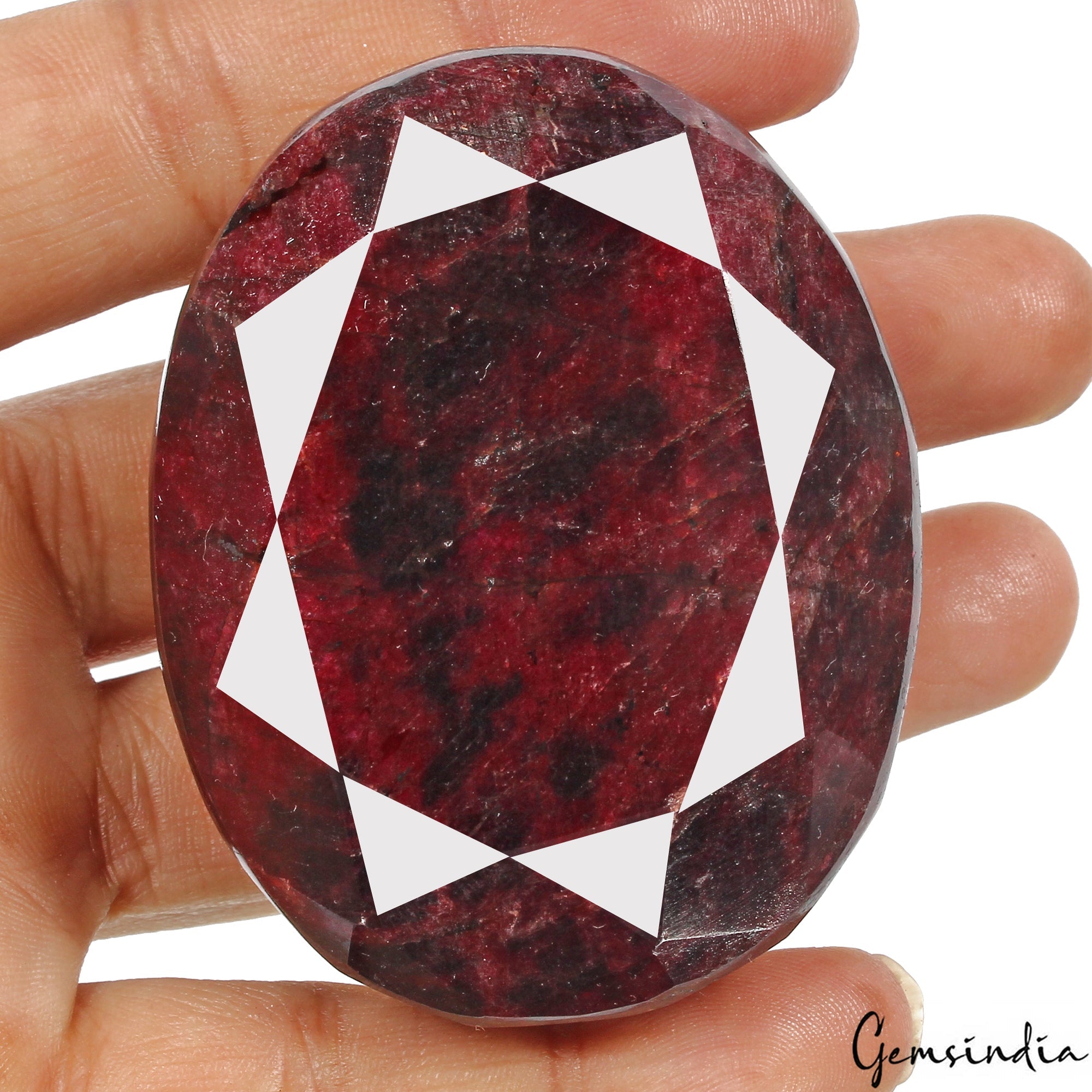 Certified 1200 Ct Natural African Blood Red Ruby Oval Faceted Cut Huge Loose Gem