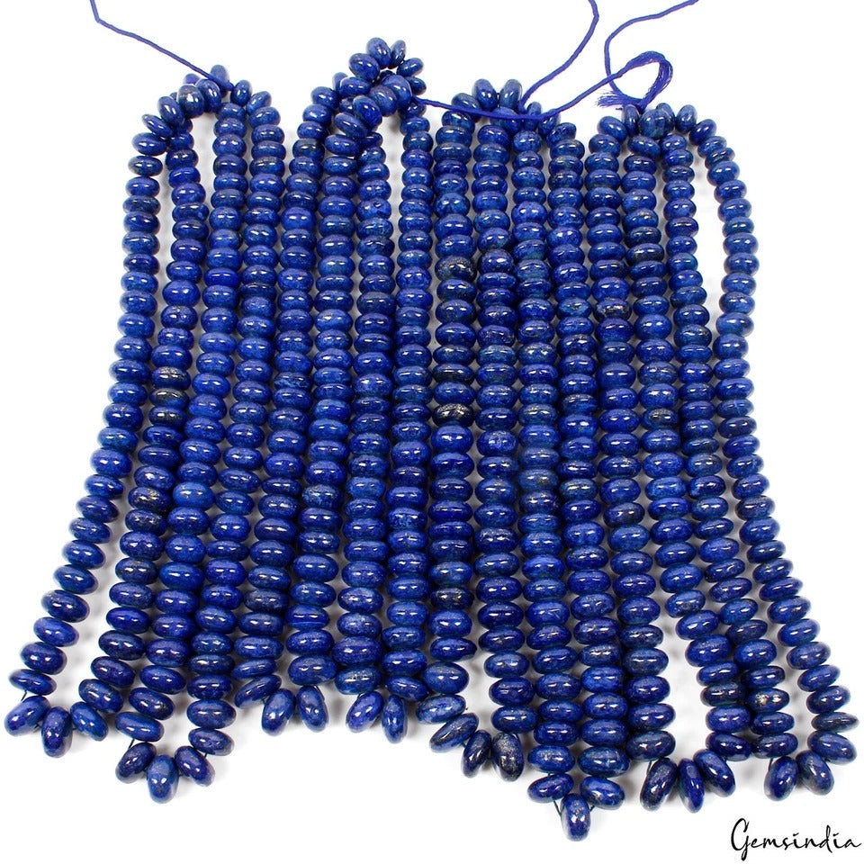 HUGE 8 Strands Lot 5600 Ct Blue Lapis Lazuli Rondelle Gemstone Loose Beads 18"
