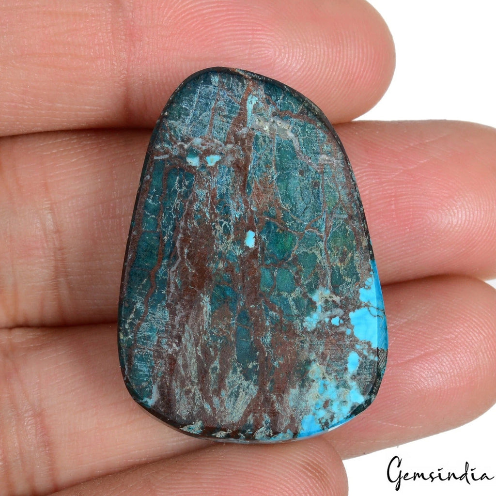 72.30 Cts Natural USA Spiderweb Blue Turquoise Fancy Cab Loose Gem For Pendant