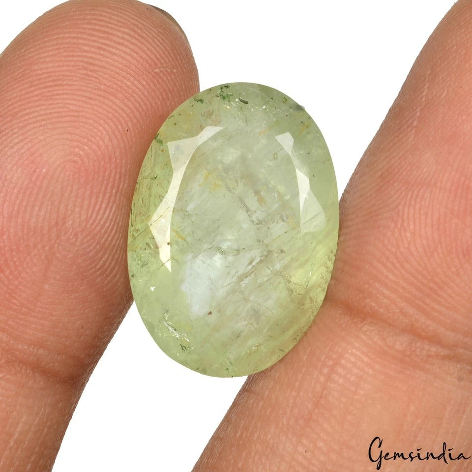 13.00 Cts Natural Green Aquamarine Oval Cut Loose Jewelry Making Brazil Gemstone