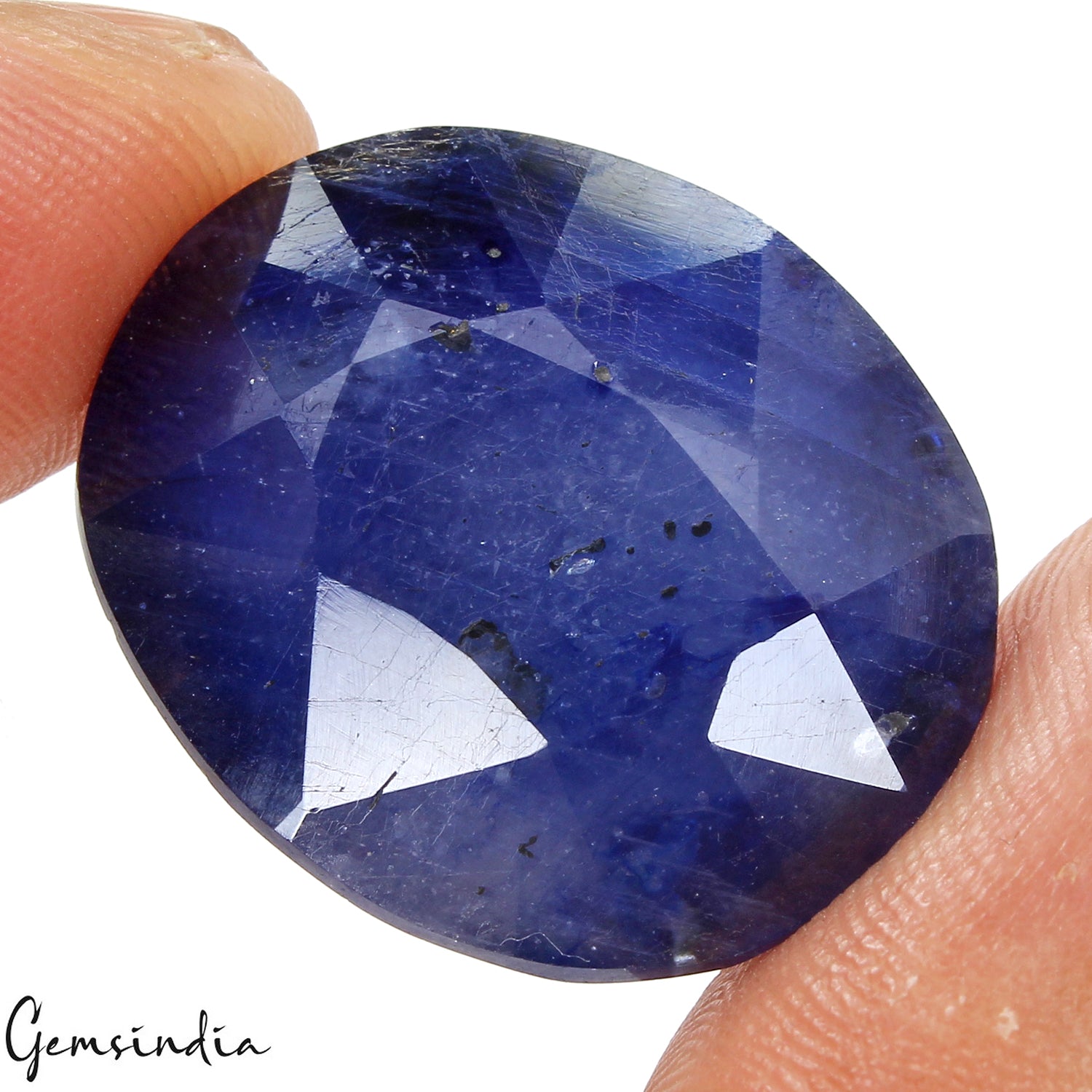 48.50 Ct 25x21mm Natural Ceylon Blue Sapphire Oval Loose Certified Huge Gemstone