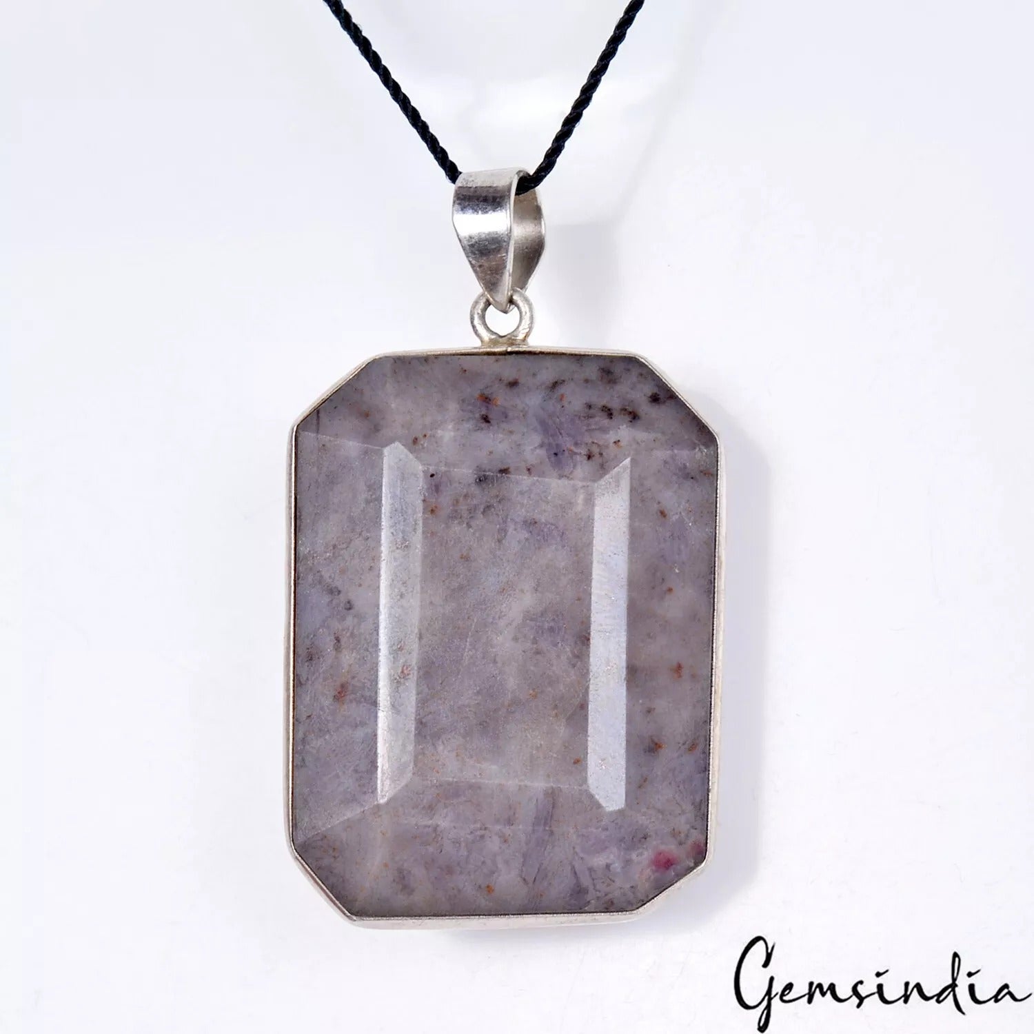 24.90 Gram Natural Ruby in Crystal Matrix 925 Sterling Silver Jewelry Pendant