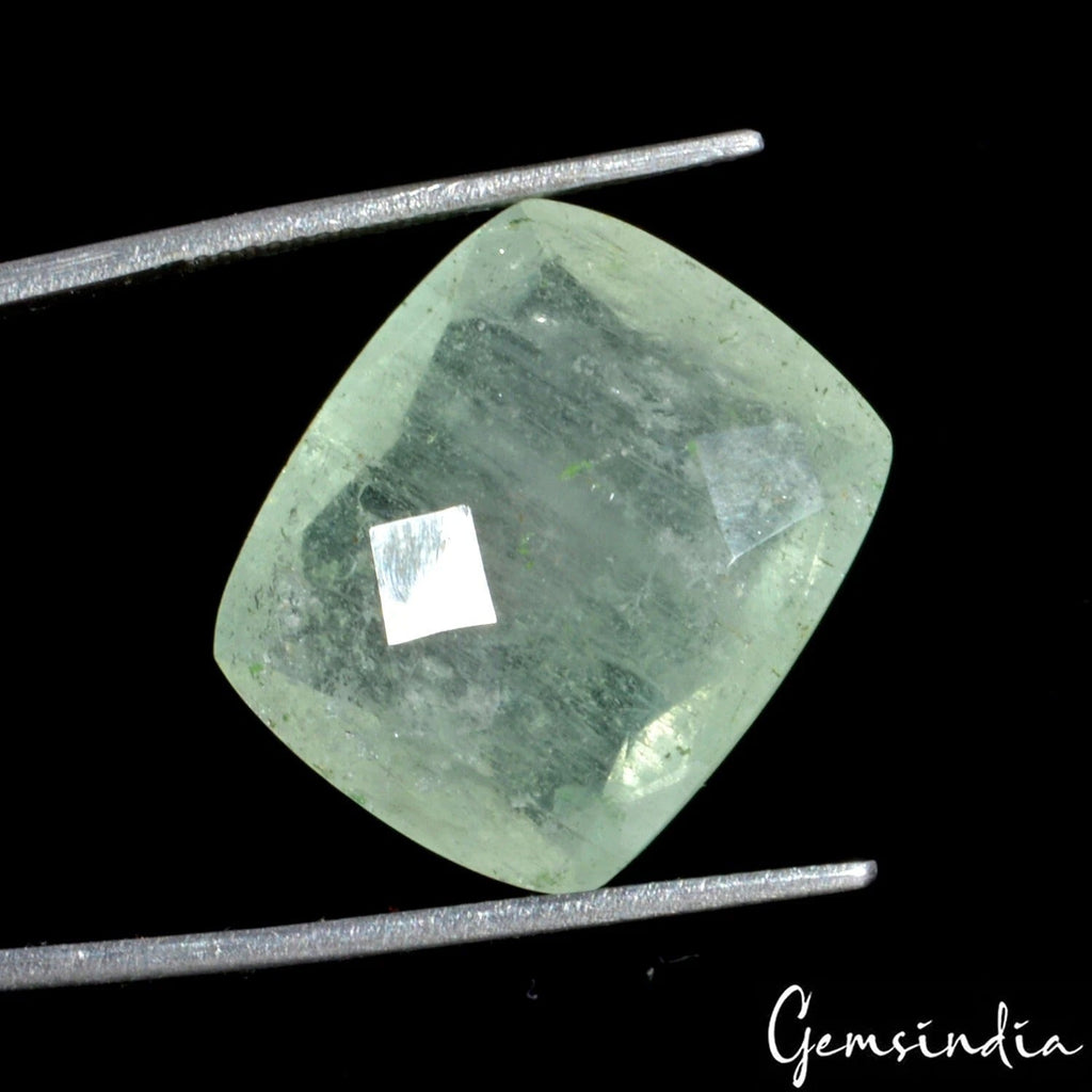 Certified 20.60Ct Natural Aqua Green Aquamarine Cushion Checker Cut Gem For Ring
