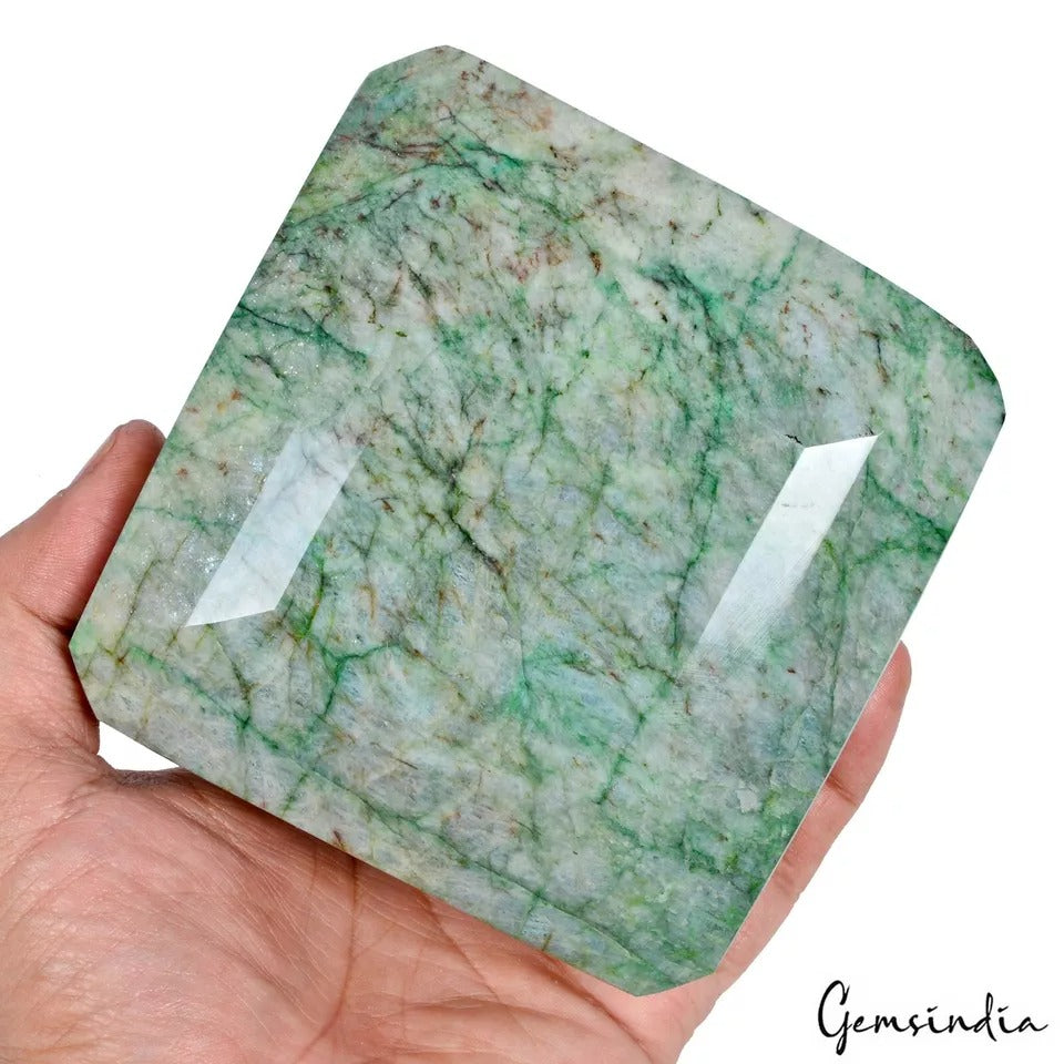 1440Gm Natural Brazilian Green Emerald Octagon Cut Huge Museum Size Loose Gem NM