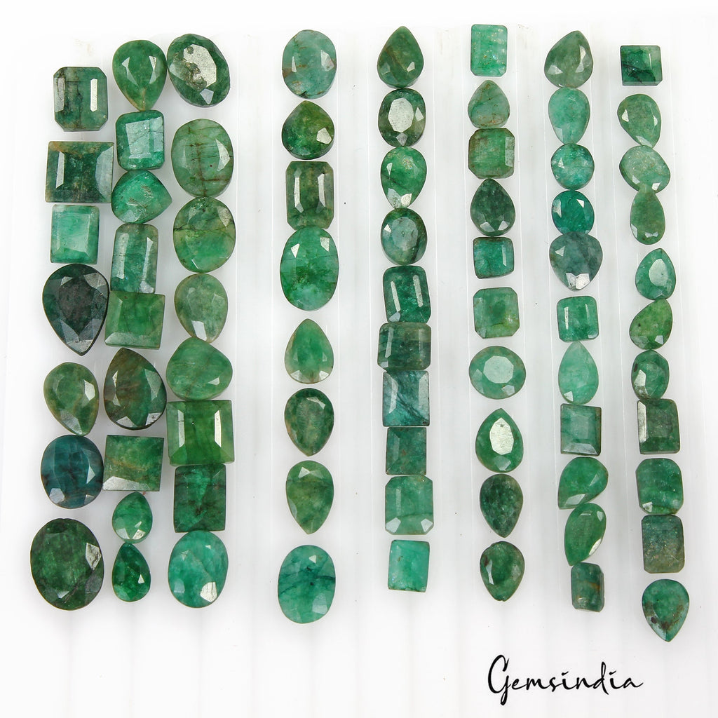 197.70 Cts/74 Pcs Natural Brazilian Green Emerald Mix Cut Loose Gems For Jewelry