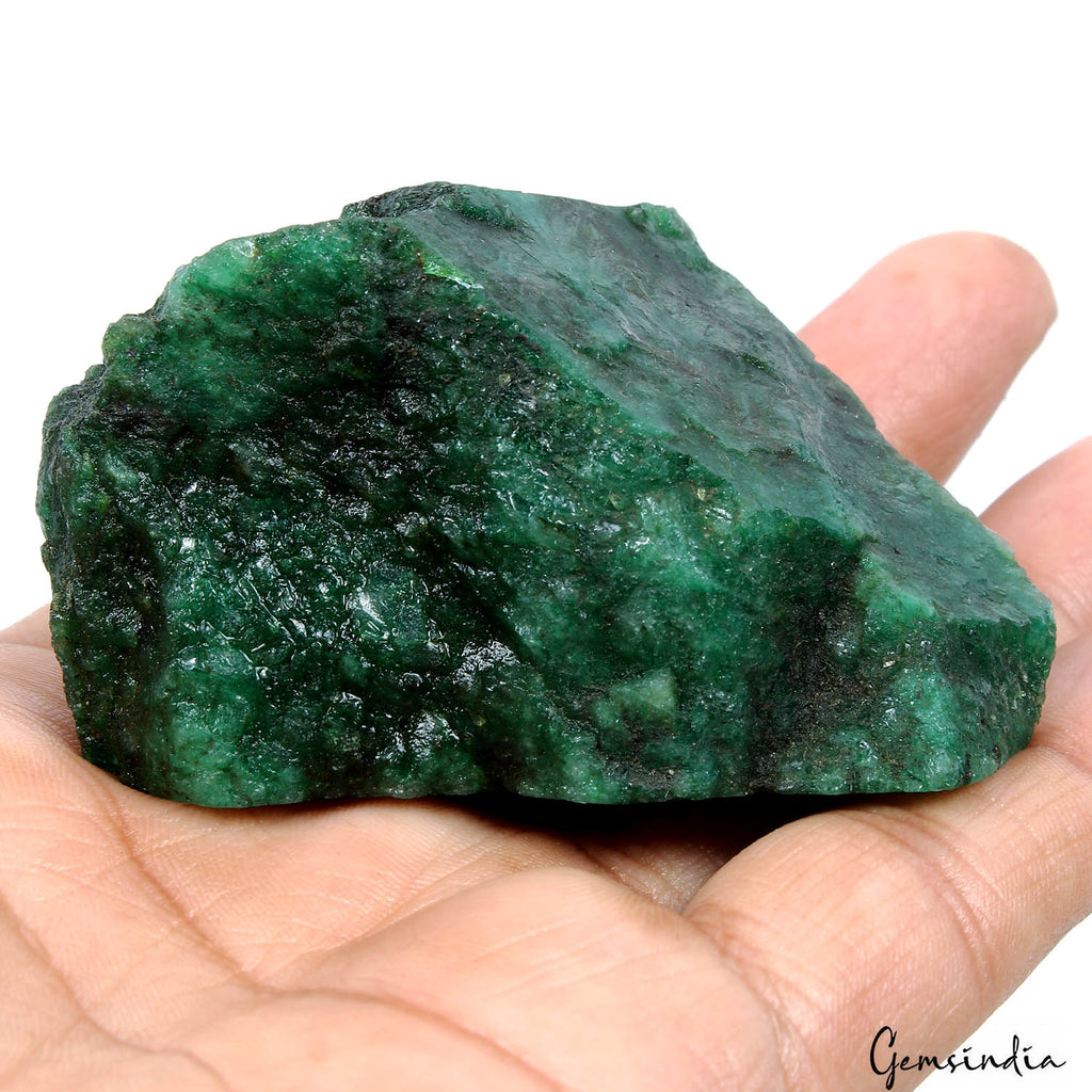 640 Ct Natural Brazilian Green Emerald Raw Rough Rock Crystal Minerals Huge Gem