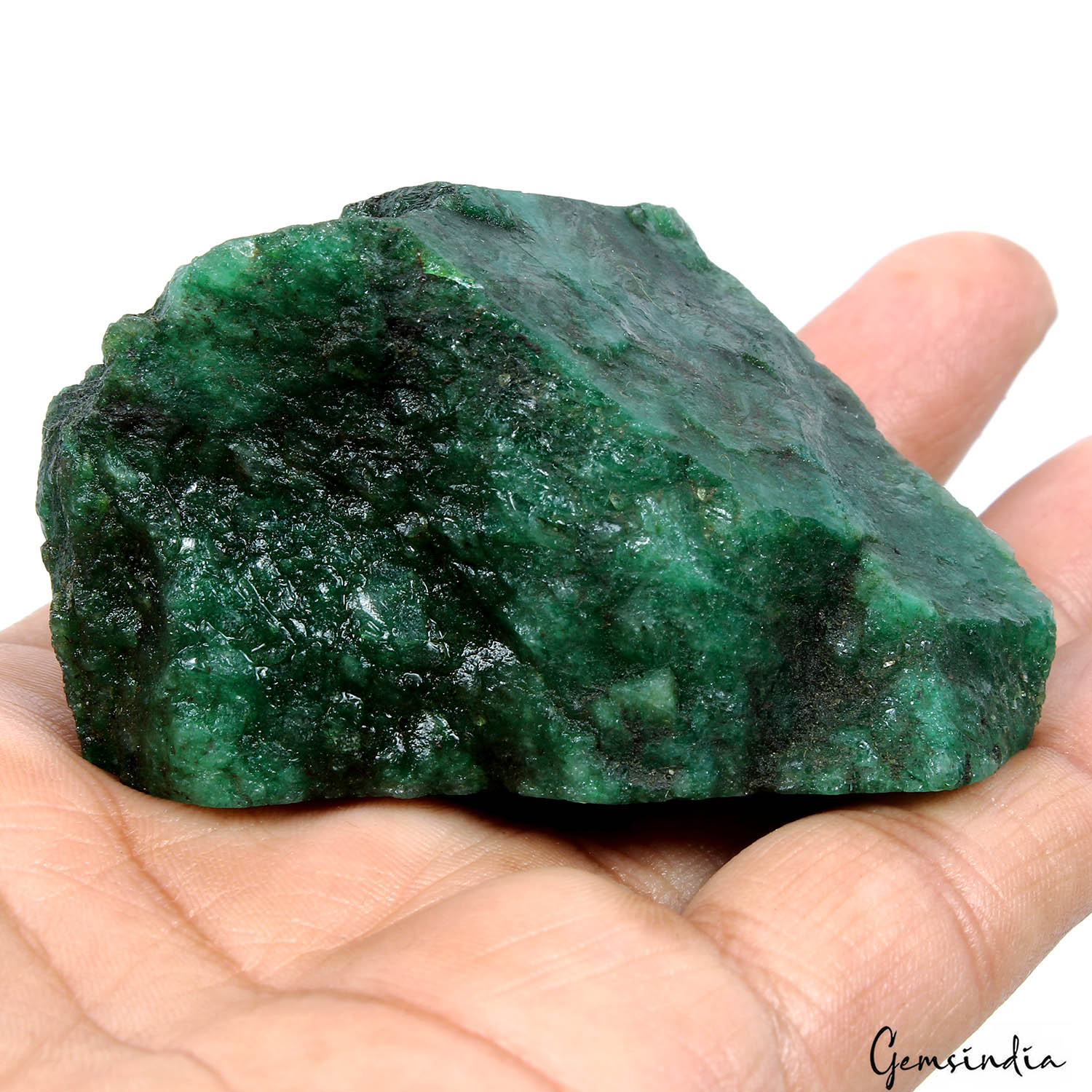 640 Ct Natural Brazilian Green Emerald Raw Rough Rock Crystal Minerals Huge Gem