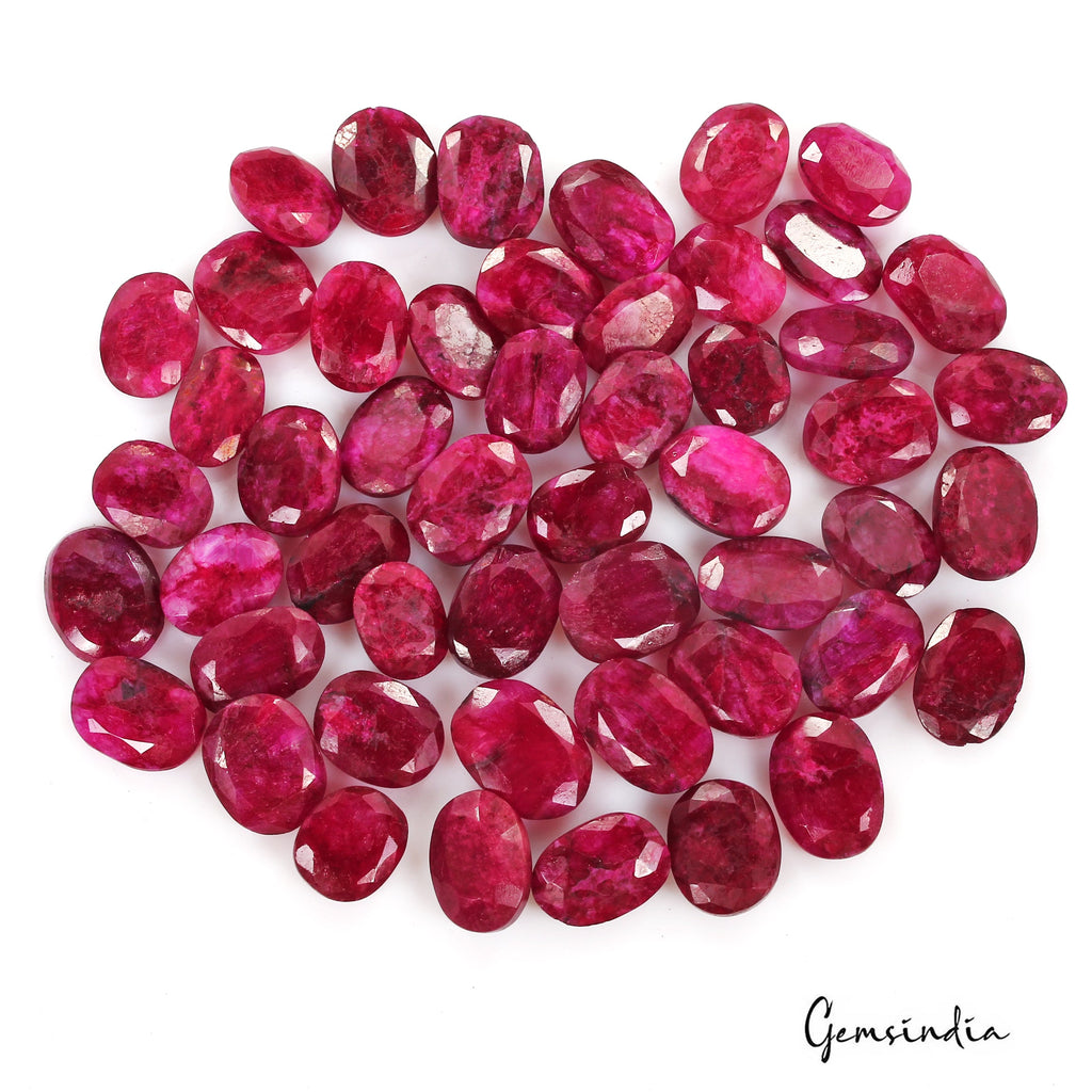 550 Ct Natural Red Pink Beryl Oval Faceted Loose Wholesale Gemstone Lot 51 Pcs