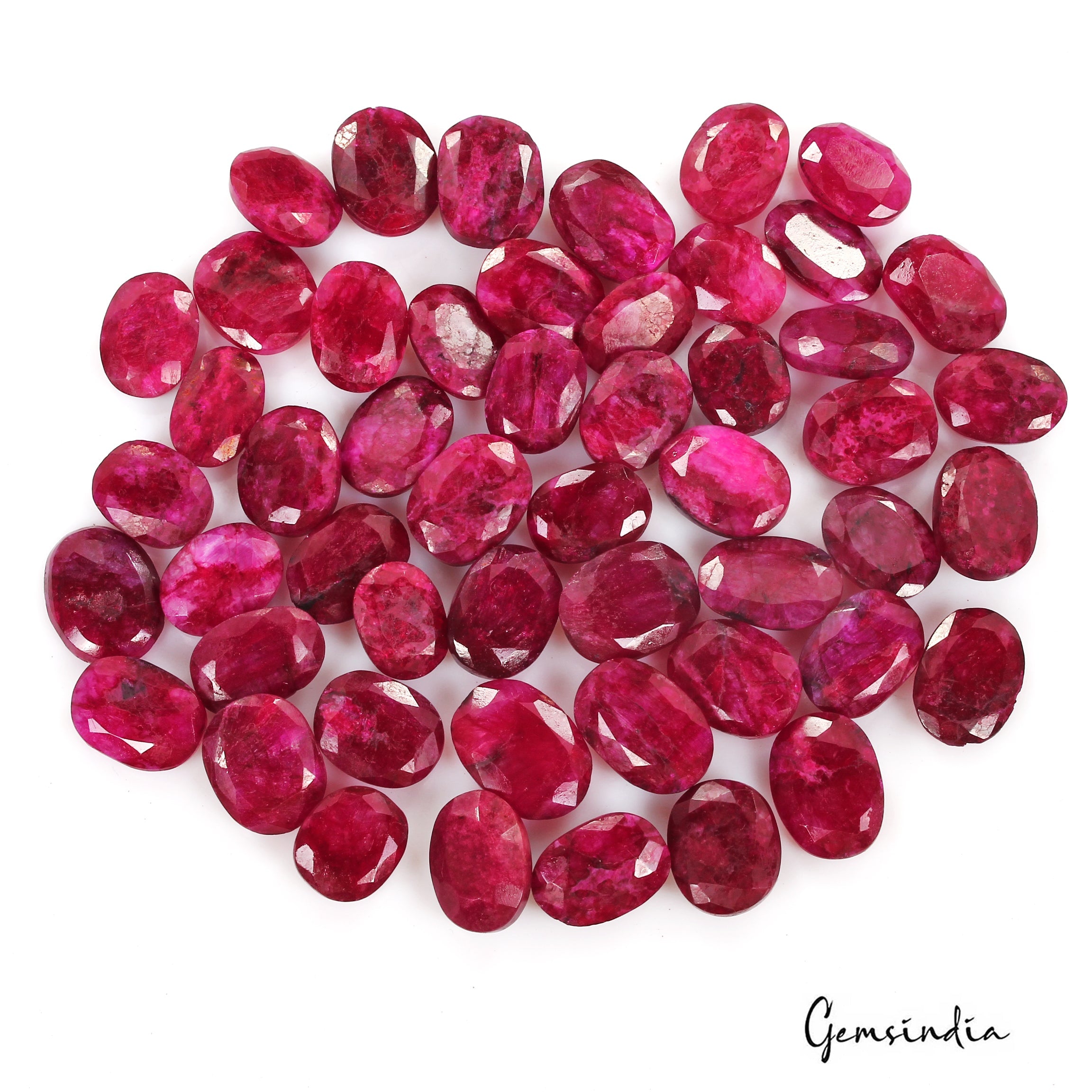 550 Ct Natural Red Pink Beryl Oval Faceted Loose Wholesale Gemstone Lot 51 Pcs