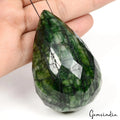 600 Cts Natural Brazilian Green Emerald Pear Checker Cut Drill Briolette 63*39mm