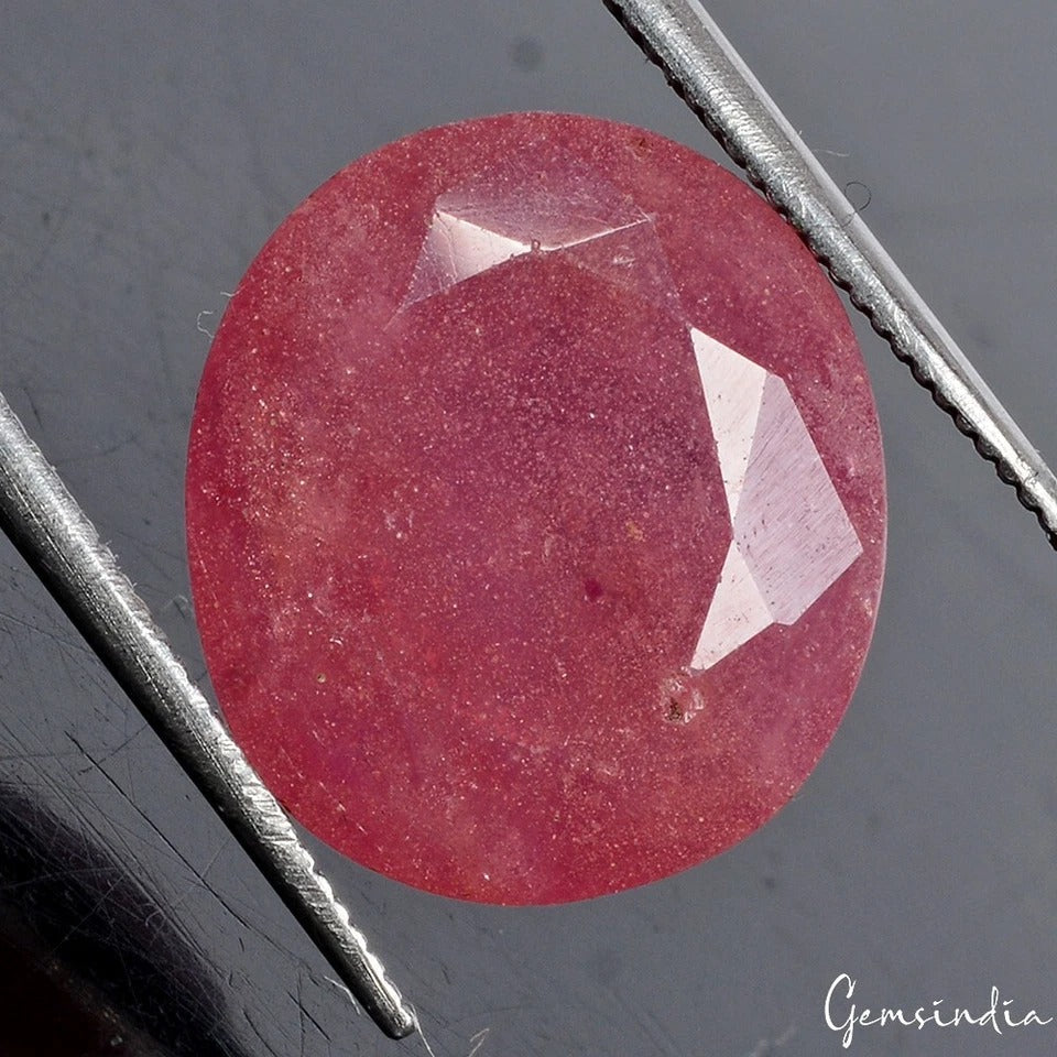 Certified 12.60 Ct Natural Untreated Red Ruby Oval Faceted Gems From Mozambique