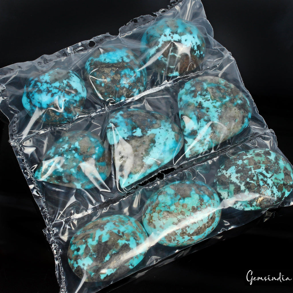 400 Ct/9 Pcs Natural Turquoise Top Quality 21-30mm Cab Untreated Loose Gemstones