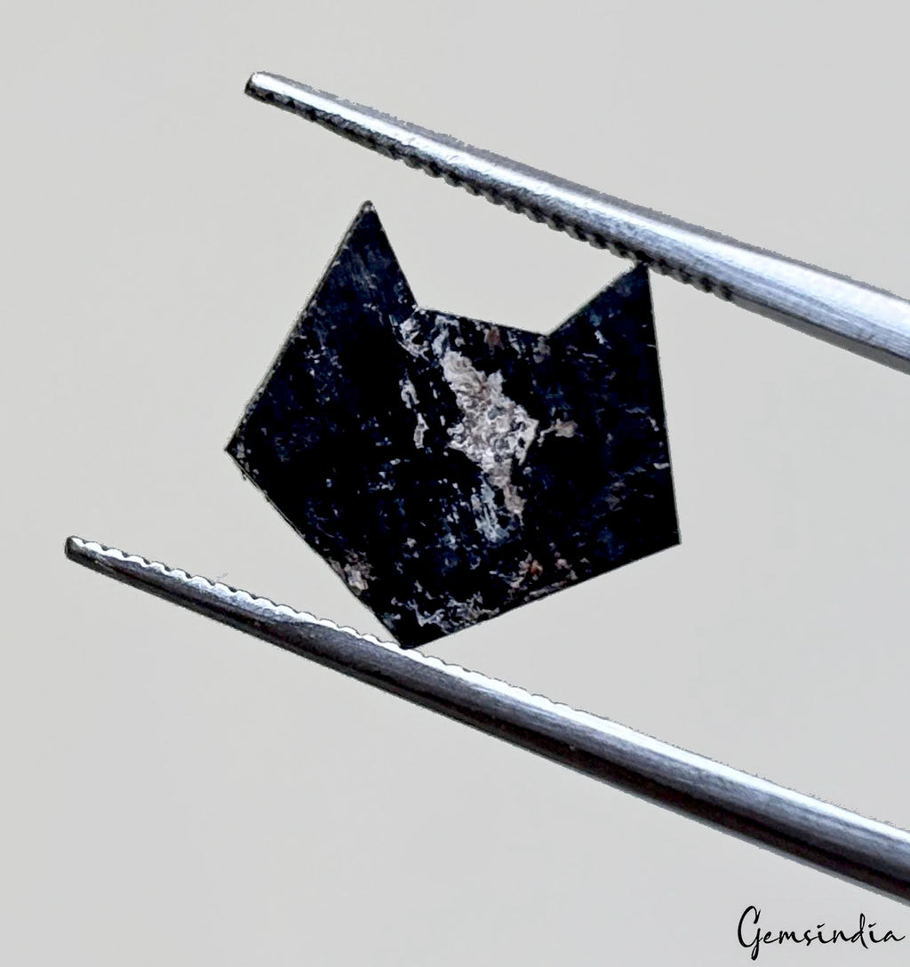 Black Diamond Loose Gemstone, Color Enhanced — 12x12x4 mm, 4.2 Ct, Tanzania
