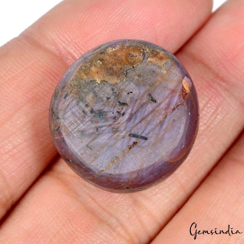 Untreated Star Ruby Purple Hue Natural 62.80 Ct Oval Cab Loose Jewelry Gemstone