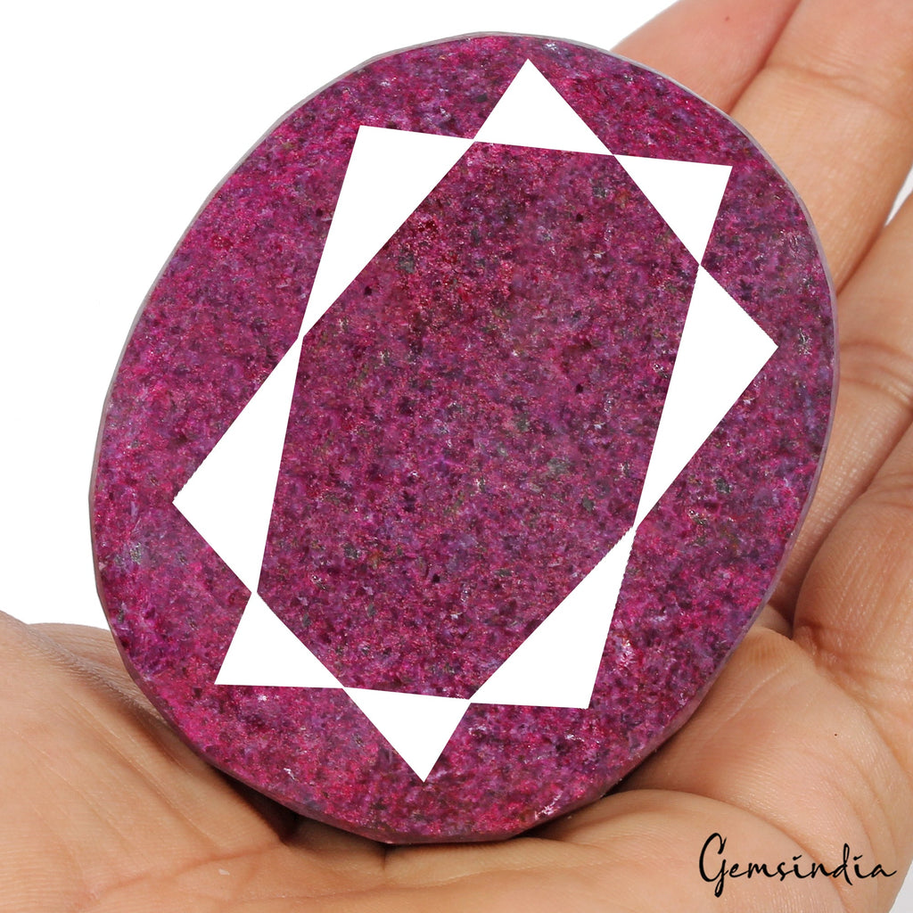 Certified 1970 Ct Natural African Red Ruby Oval Faceted Cut Huge Size Loose Gem