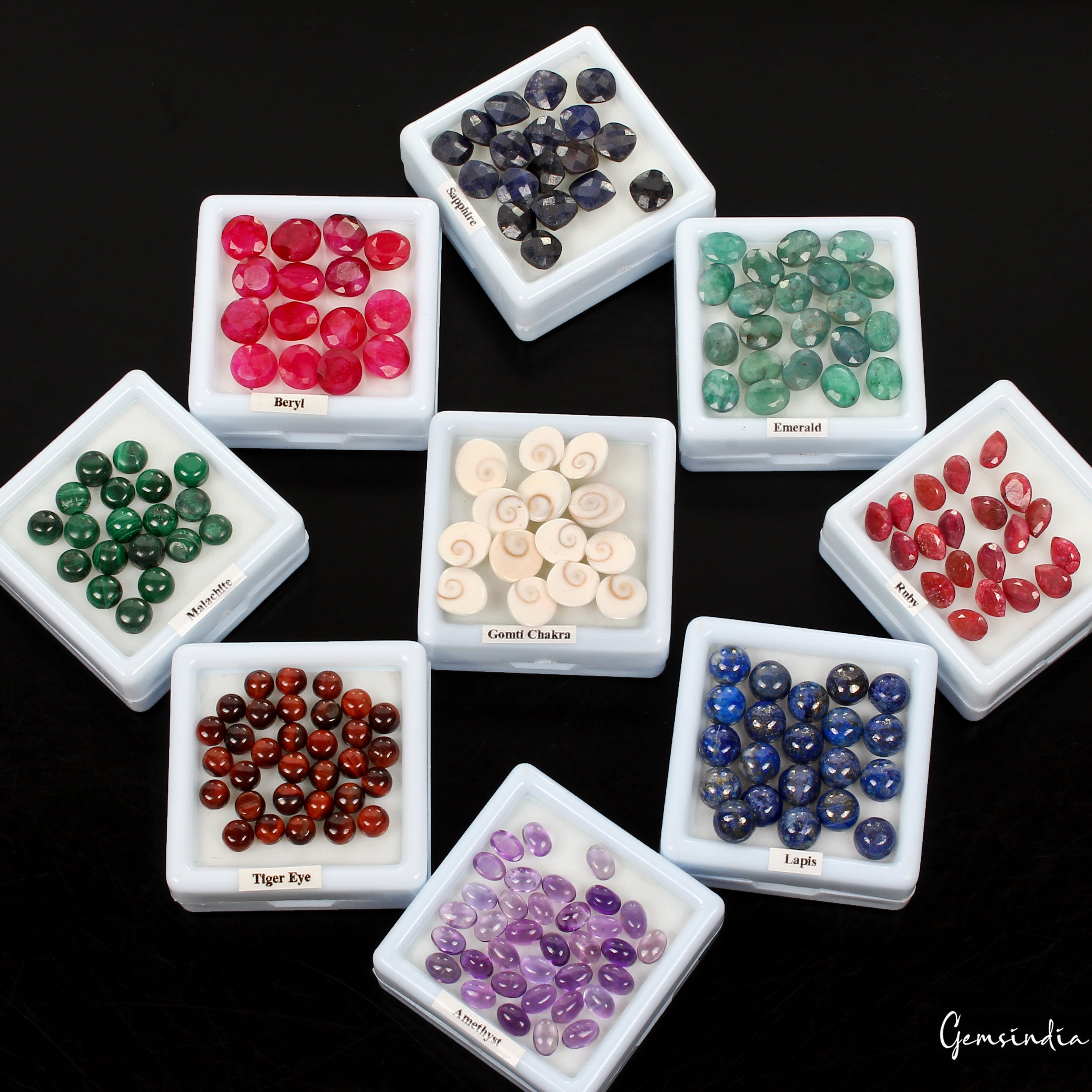 195 Pcs Estate Genuine Semi precious Loose Mix Cut Multi Gems Collection /9 Lots